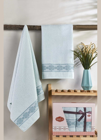 Набор махровых полотенец Marla Bellanita 50х90 см 70х140 см 2 шт. No Brand мятный