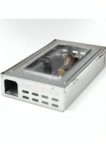 Гуманна металева багаторазова пастка для щурів і мишей з подвійним механізмом 26×16×4,5 см (481762-Prob) Unbranded (366035062)