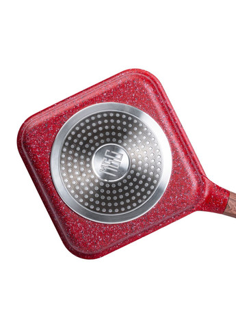 Сковорода-гриль алюмінієва, квадратна, 2,5 л, з антипригарним покриттям, 24 см Red HP-4-443R (A-033103) MGC (342759119)