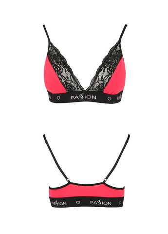 Комбінований демісезонний еластичний топ з мереживом ps001 top red-black, size Passion