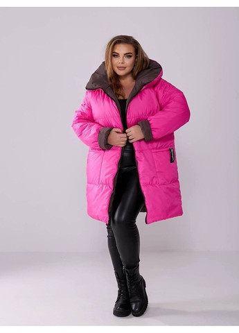 Коричнева демісезонна куртка жіноча двухстороння Style Point