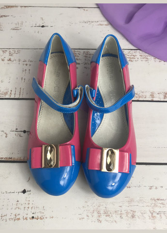 Цветные туфли детские для девочки том.м розово-синий (991) без каблука Том.М