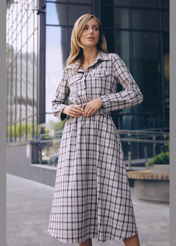 Серое повседневный платье ST-Seventeen однотонное