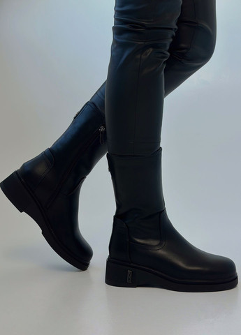 Зимние ботинки женские зимние кожаные на платформе Respect