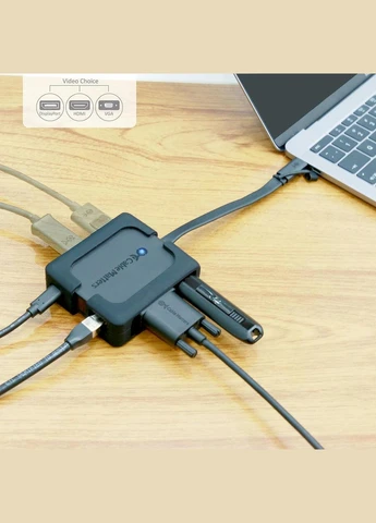 Багатопортовий адаптер USB C Концентратор USB C з HDMI/DisplayPort/VGA, USB 2.0, Amazon, Німеччина No Brand (398327842)