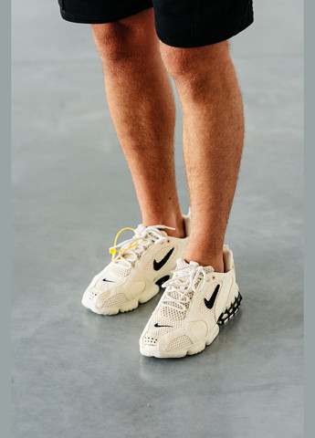Бежеві Осінні кросівки чоловічі і жіночі nike air zoom spiridon cage 2 x stussy beige | найк аір зум бежеві No Brand