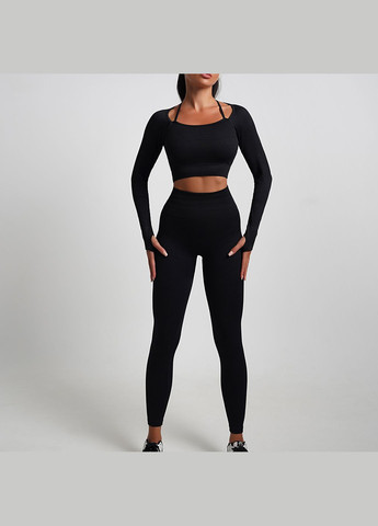 Костюм для фитнеса с утяжкой и эффектом PUSH-UP черный Amely (319844157)