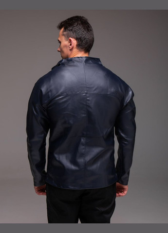 Темно-синяя демисезонная базовая куртка под кожу Vakko