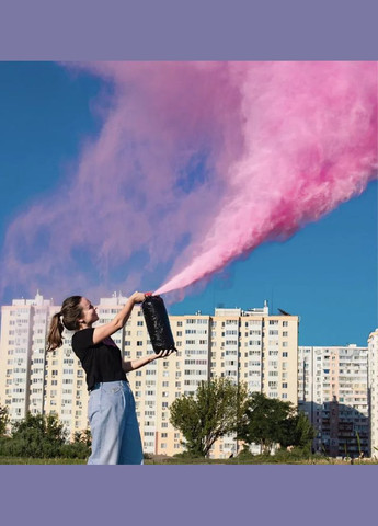 Белый Баллон Гендер Пати 1 кг с Розовой Краской Холи, Gender Party BOY OR GIRL, белый с черной наклейкой DobraMAMA (329194594)