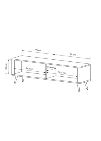 Тумба под телевизор Ланте/Lante 2-дверная с золотыми ножками 2D/163 Беж (PFH-091118) Perfect Home (367179089)