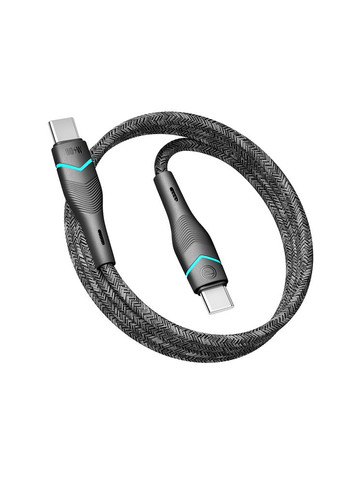 Кабель USB RC-RL15 RGB Light Type-C to Type-C 60W 1.2m Чорний No Brand (317631472)