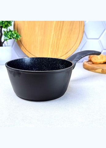 Ківш 16 см з алюмінію з покриттям чорний мармур Kamille (312550532)