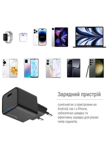 Зарядное устройство для (CW-CHS052PD-BK) Colorway GaN Mini 25W PD Port PPS USB-C black (369879345)