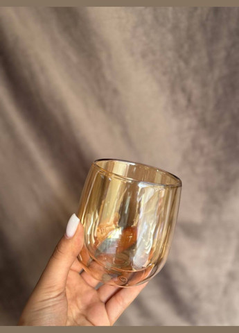 Набор низких стаканов с двойным дном Gold боросиликатное стекло 250 мл 2 шт Золотистый VT-5407-250 Vittora (338195411)