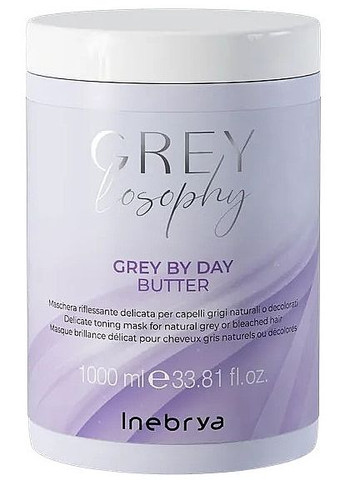 Тонуюча маска для натурального, сивого та блондованного волосся Grey By Day Butter 250ml (1363459-14162592) Inebrya (368608961)