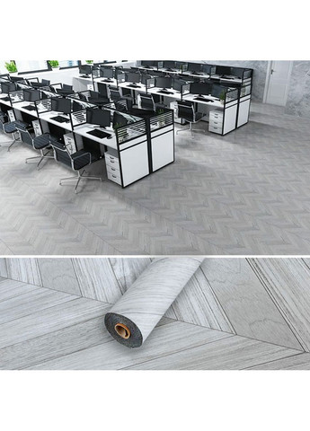 Підлогове вінілове покриття самоклеюче в рулоні 3000х600х1,5мм StickerWall-SW-00001820 Світло-сірий паркет Sticker Wall (369166113)