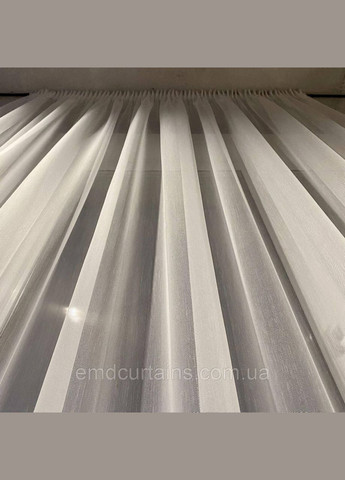 Комплект штори 2 шт. з підхватами 180х250 см мікровелюр Сірий, тюль бамбук 300 см Тепло-білий No Brand (337354373)