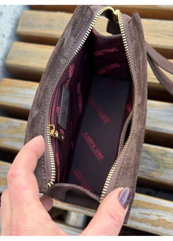 Женская косметичка Турция,Натуральная замша коричневая (шоколадная) (2034-4) Karya (368828593)