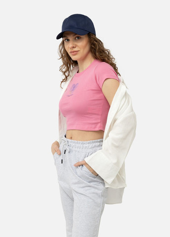 Розовая летняя женская футболка с коротким рукавом цвет розовый цб-00245330 Divon