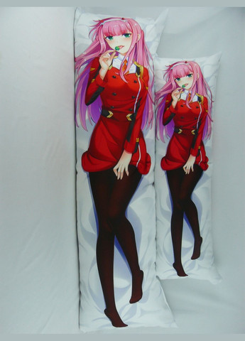 105х35 см Подушка Дакімакура Зеро Ту 02 Zero Two тяг аніме принт зі знімною наволочкою для обіймання Viva (346056352)