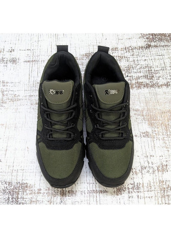 Оливковые (хаки) демисезонные кроссовки мужские KMB