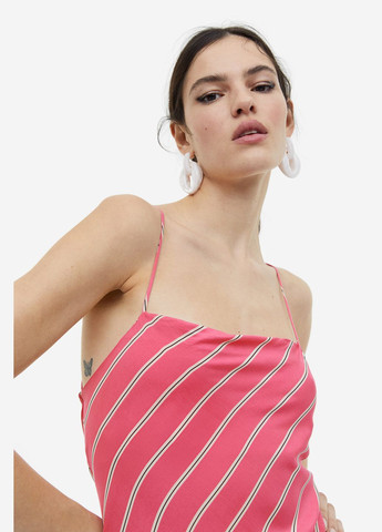 Рожева кежуал сукня максі з віскози H&M однотонна