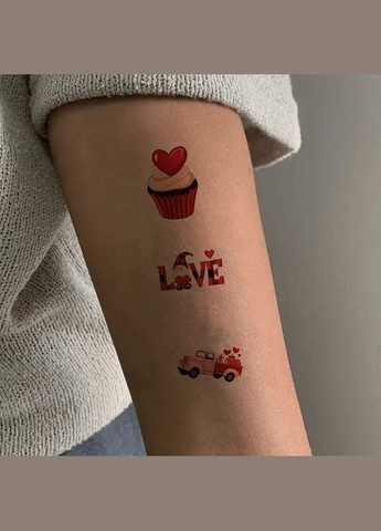Набір тимчасових тату "Любов № 2" Love-tattoo-mini-set-2-10, 12 х 7 см 10 шт Fresh Tattoo (365634265)