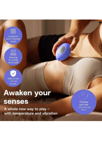 Кліторальний вібратор Temp Lavender Blue з функцією нагрівання та охолодження, We-Vibe (398335398)