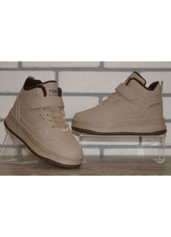 Бежевые повседневные, кэжуал зимние хайтопы зимние детские / ботинки зимние детские бежевые BBT