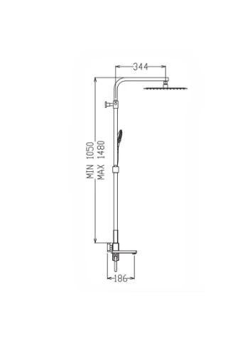 Душова колона зі змішувачем KB-56009-04 3 функціі (Колір хром+білий) (KR5987) KOER (390045439)