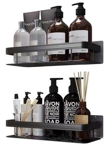 Набор металлических полок для ванной комнаты 2шт Черные (PH051342-2) Xiamen (368833849)