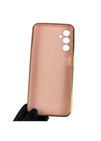 Чехол для Galaxy A14 5G SM-A146 глянцевый с золотой окантовкой защитой камеры на самсунг а14 пудровый Samsung (366021923)