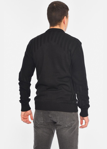 Черный демисезонный свитер мужской однотонный черного цвета пуловер Let's Shop