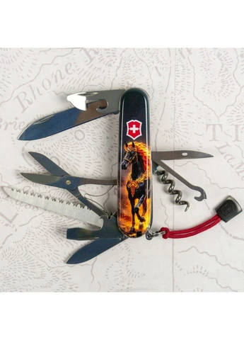Складаний ніж HUNTSMAN ZODIAC Золотий кінь 1.3713.Z5220pk, 17 функцій, довічна гарантія, ексклюзивний випуск Victorinox (396733190)