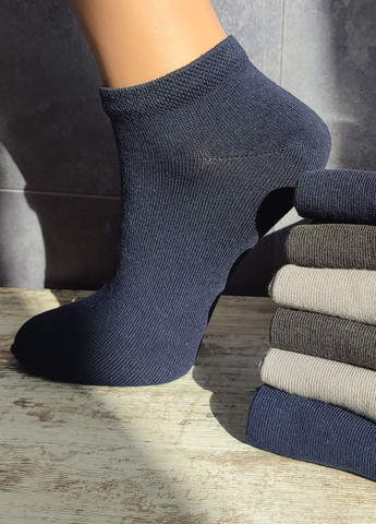 Комбинированные носки короткие хлопковые 6 пар упаковка житомир (0017/6) р.36-40 Lomani однотонные (331770675)