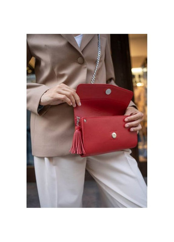 Сумка жіноча шкіряна через плече з ремінцем Еліс червона Краст BlankNote (302009064)