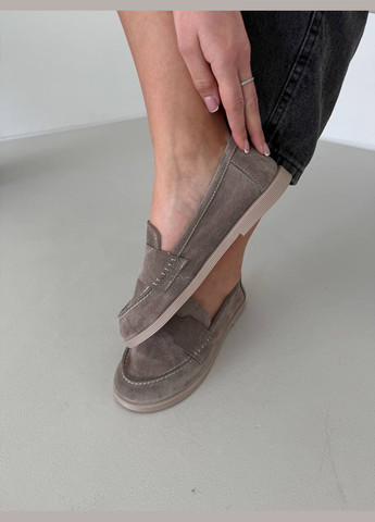 No Brand Лофери з анатомічним носиком натуральна замша колір кава лофери кавовий з натуральна замша, — демісезон (322425324)