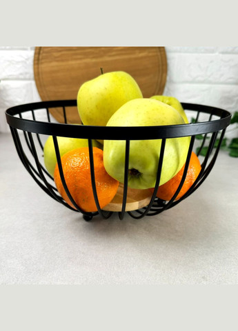 Чорний металевий кошик для фруктів 25 см Midori Ardesto (303211917)