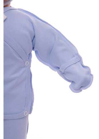 Блакитний демісезонний комплект повзунки та сорочечка для хлопчика інтерлок блакитний 62 см (50027) BABYKROHA