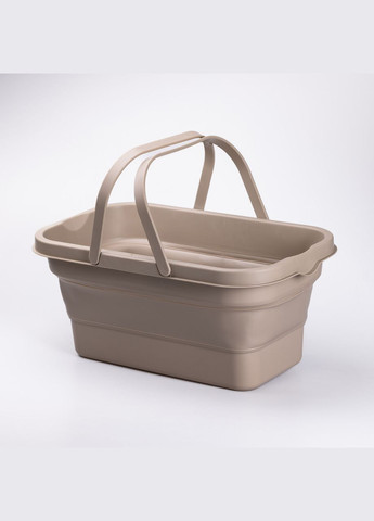 Складний кошик для пікніка з кришкою-столиком 44.8х26х14 см Бежевий SJ-0120BE LUGI (325922821)