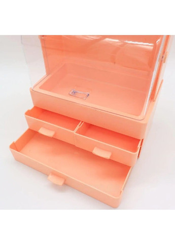 Органайзер бокс кейс пластиковый для хранения косметики 4 секции с зеркалом 34.7х26.5х18.2 см (476730-Prob) Розовый Unbranded (289458316)