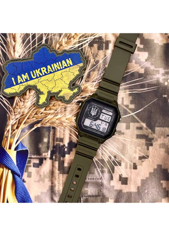 Наручний годинник Тризуб чорний полімерний електронний для чоловіків і жінок з будильником і календарем ProDobro (367264135)