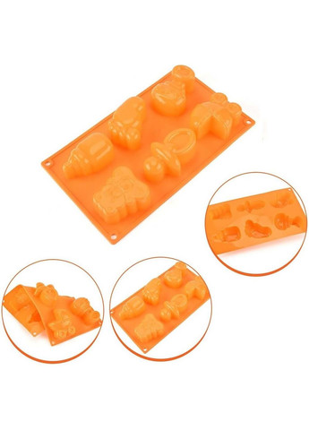 Форма силиконовая на планшете 3D молд "Детский" на 6 фигурок 29x17 см Kitchen Master (341724469)