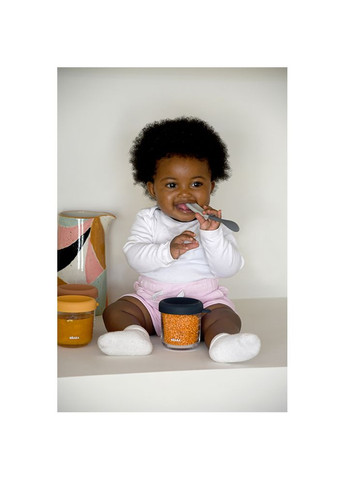 Набор силиконовых ложек 2 шт. 4+ матовый зеленый/серый, арт. 913574 Beaba (369669047)