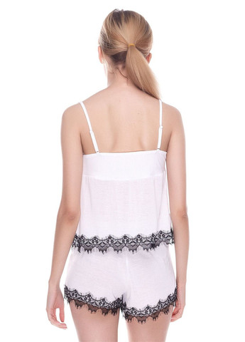 Белая всесезон пижама женская lingerie майка + шорты Serenade