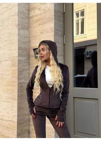 Велюровий костюм кофта + кльош No Brand Р1557-383 (369788667)