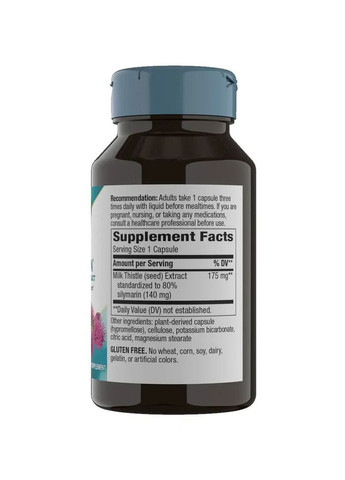 Підтримка печінки Thisilyn Milk Thistle Extract Екстракт розторопші плямистої 100 веганських капсул Nature's Way (361117535)