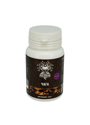 Чага березовая, экстракт 10:1, молотый 50 г Лісовик (334711153)