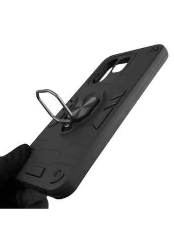 Чохол для телефона Smart 9 броньований з магнітним кільцем-тримачем на інфінікс смарт 9 чорний Infinix (366236222)