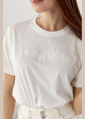 Футболка з написом Very Сhic з бісеру Lurex - (332200024)